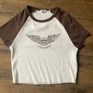 Garage crop top tee with pattern